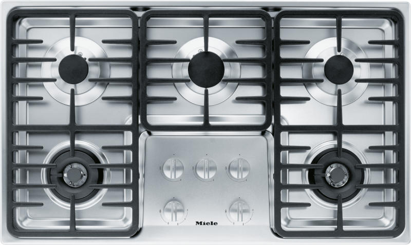 Gas cooktop with 2 dual wok burners for particularly versatile cooking convenience. KM3475LP