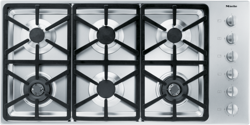 Gas cooktop with 2 dual wok burners for particularly versatile cooking convenience. KM3484G