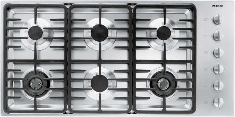 Gas cooktop with 2 dual wok burners for particularly versatile cooking convenience. KM3485LP
