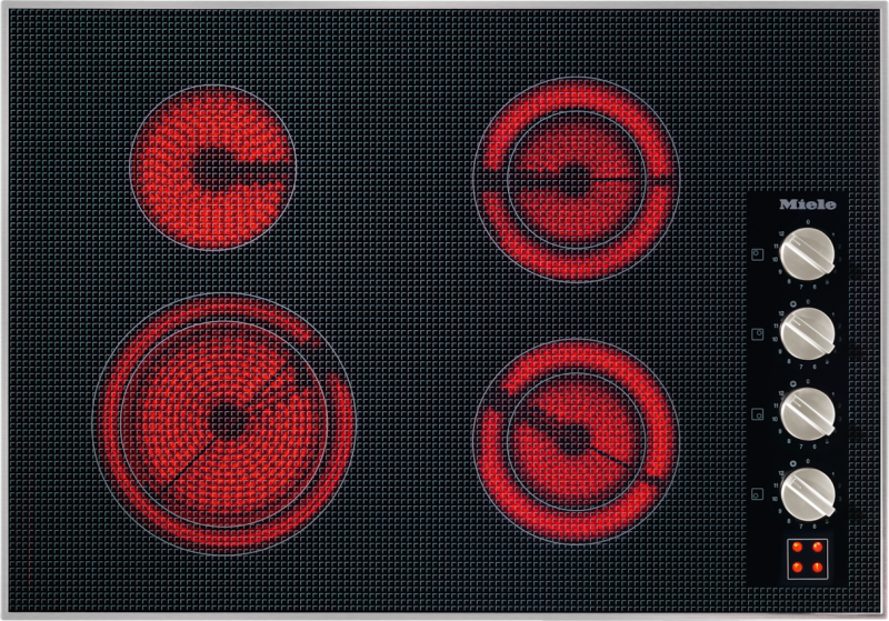 Electric cooktop with a width of 30 5/8 (775) in (mm) 30 5/8 (775) in (mm) for ultra-convenient cooking. KM5624240V