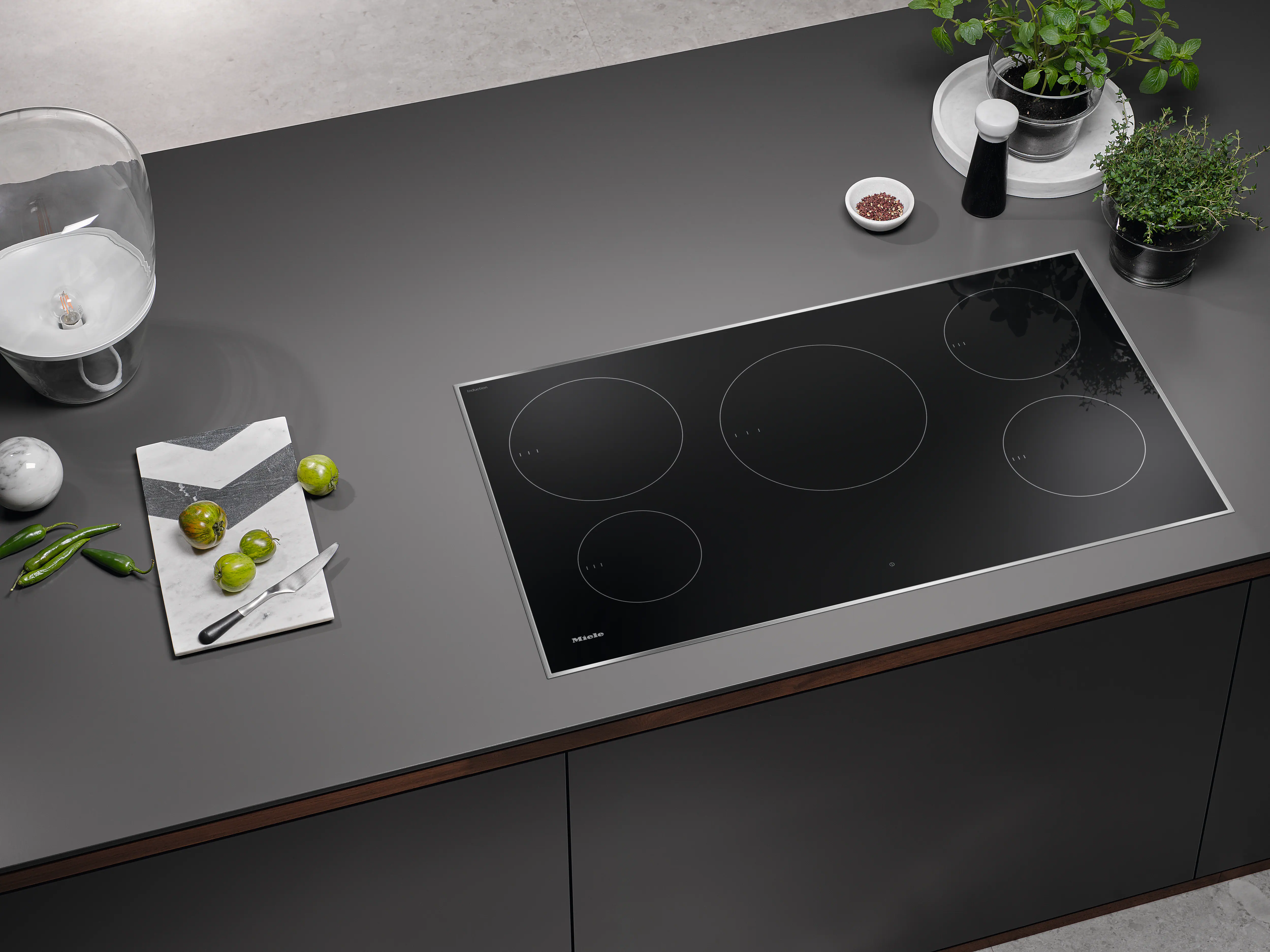36-inch induction cooktop, operated with its own controls KM7740FR