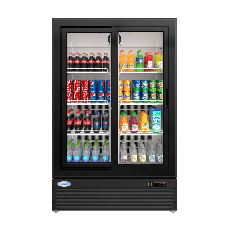 35 in. 10 Cu. Ft. Low Height - Aisle End Retail Display Merchandiser Refrigerator in Black KMAEM210CSL