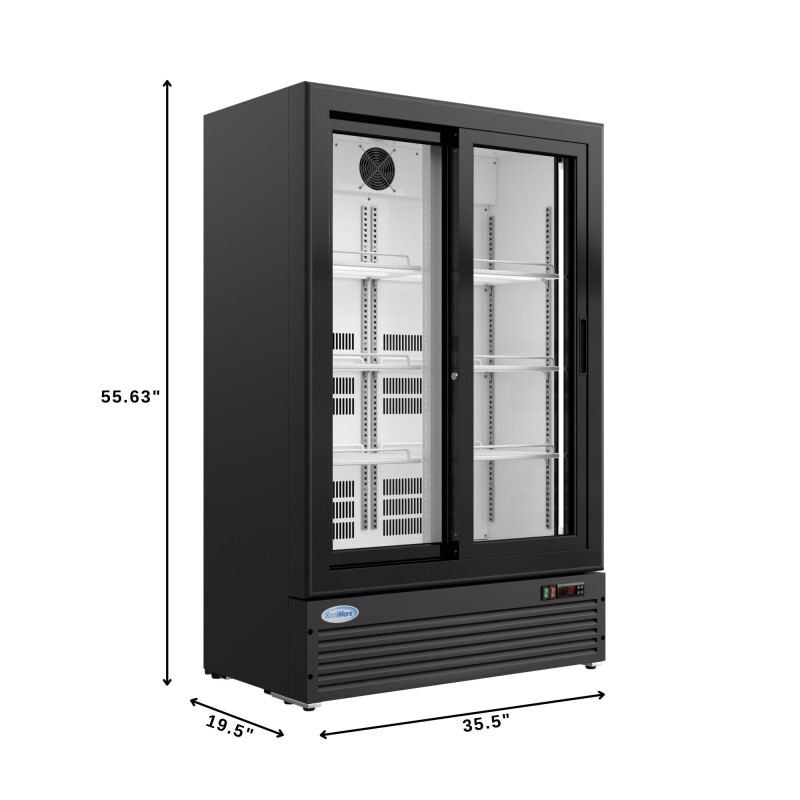 35 in. 10 Cu. Ft. Low Height - Aisle End Retail Display Merchandiser Refrigerator in Black KMAEM210CSL, product image 3 of 13