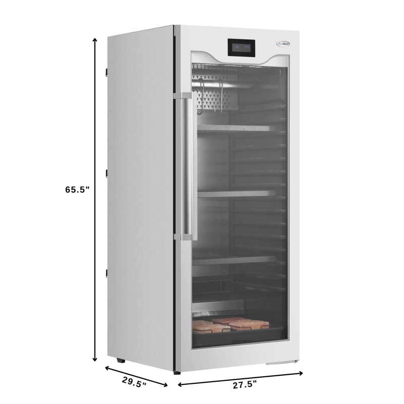27.5 in. Commercial Dry Ager Refrigerator for Meat Featuring Hanging Rack with Hooks, Charcoal Filter, and Antimicrobial Lining, 17 Cu. Ft KMAGER17