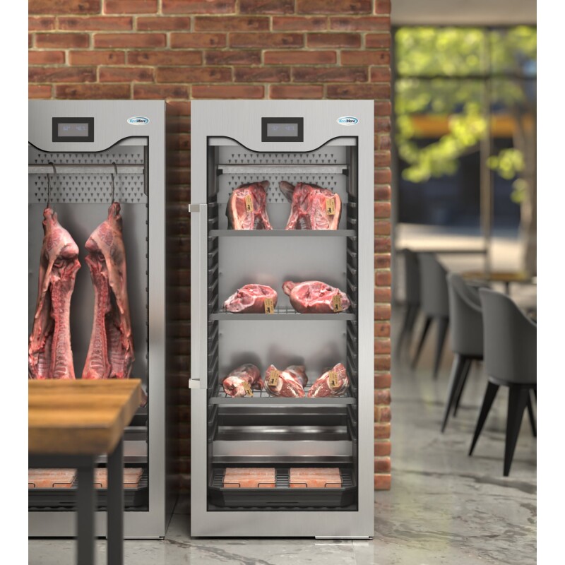 27.5 in. Commercial Dry Ager Refrigerator for Meat Featuring Hanging Rack with Hooks, Charcoal Filter, and Antimicrobial Lining, 17 Cu. Ft KMAGER17