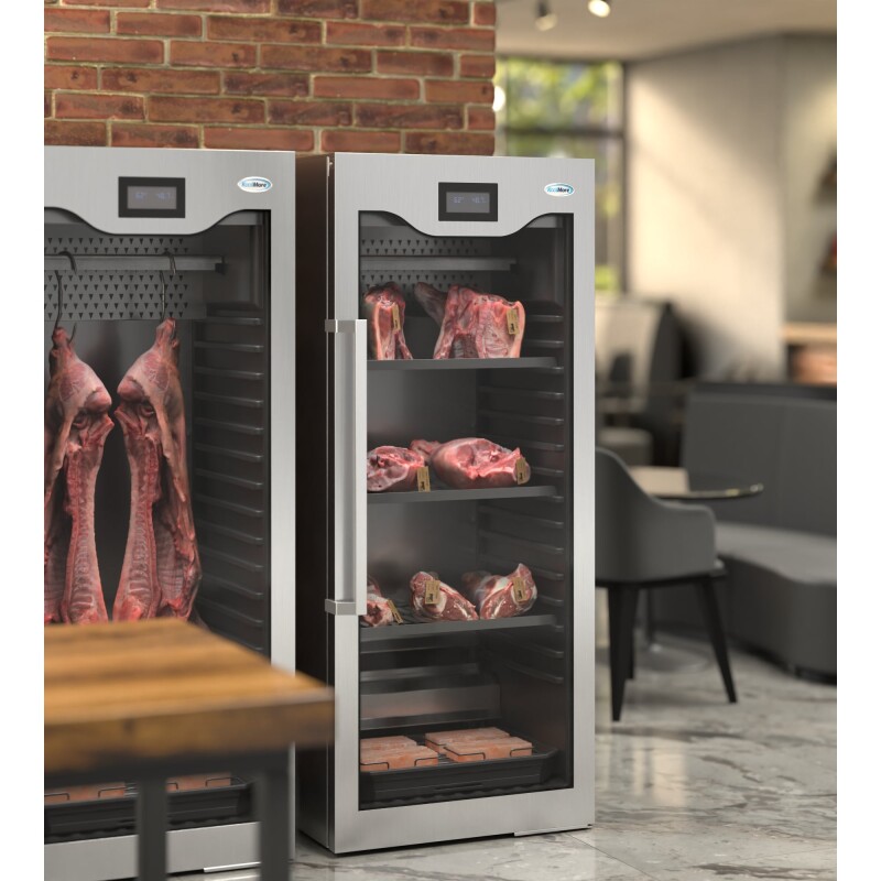 27.5 in. Commercial Dry Ager Refrigerator for Meat Featuring Hanging Rack with Hooks, Charcoal Filter, and Antimicrobial Lining, 17 Cu. Ft KMAGER17