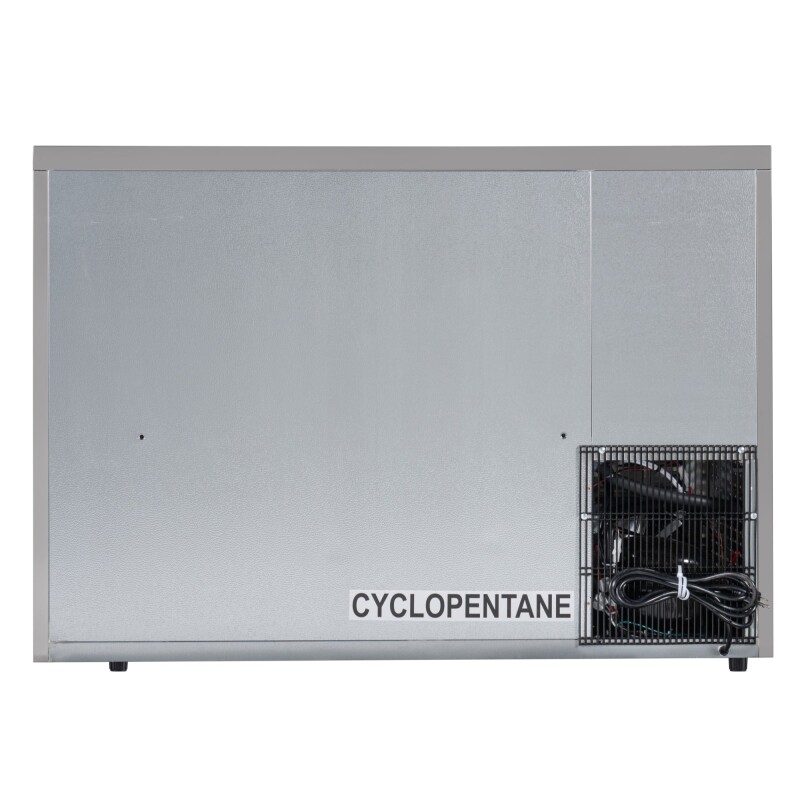 47 in. Commercial Two Glass Door Back Bar Cooler Refrigerator with Side Condenser and Compressor, LED Lighting, 11 Cu. Ft Capacity in Stainless-Steel KMBC2GDSCSS