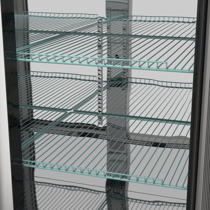 72 in. Commercial Three Glass Door Back Bar Cooler Refrigerator with Side Condenser and Compressor, LED Lighting, 18 Cu. Ft Capacity in Stainless-Steel KMBC3GDSCSS
