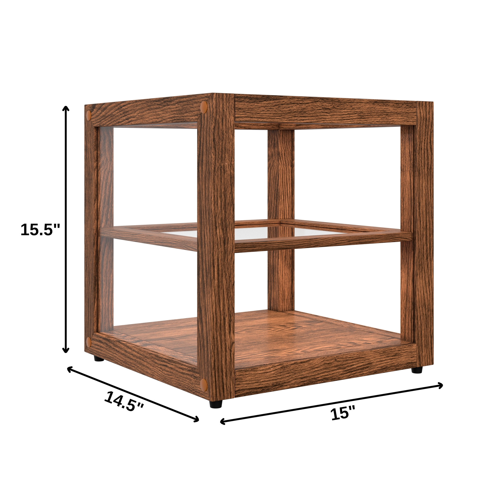 15 in. Artisan Wooden Bakery Display Square Case, 1 cu. ft., Dark Wood KMBDW15D, product image 2 of 13