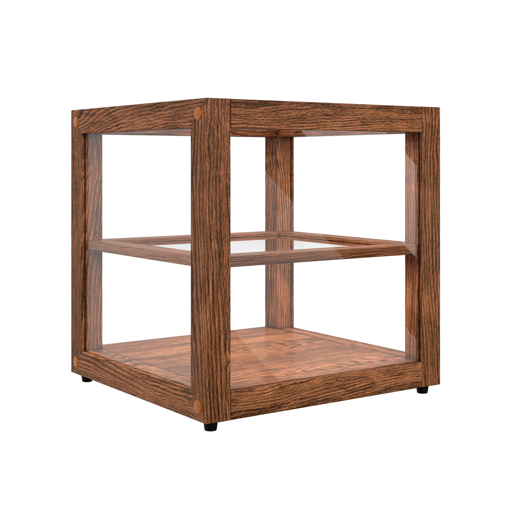 15 in. Artisan Wooden Bakery Display Square Case, 1 cu. ft., Dark Wood KMBDW15D, product image 11 of 13