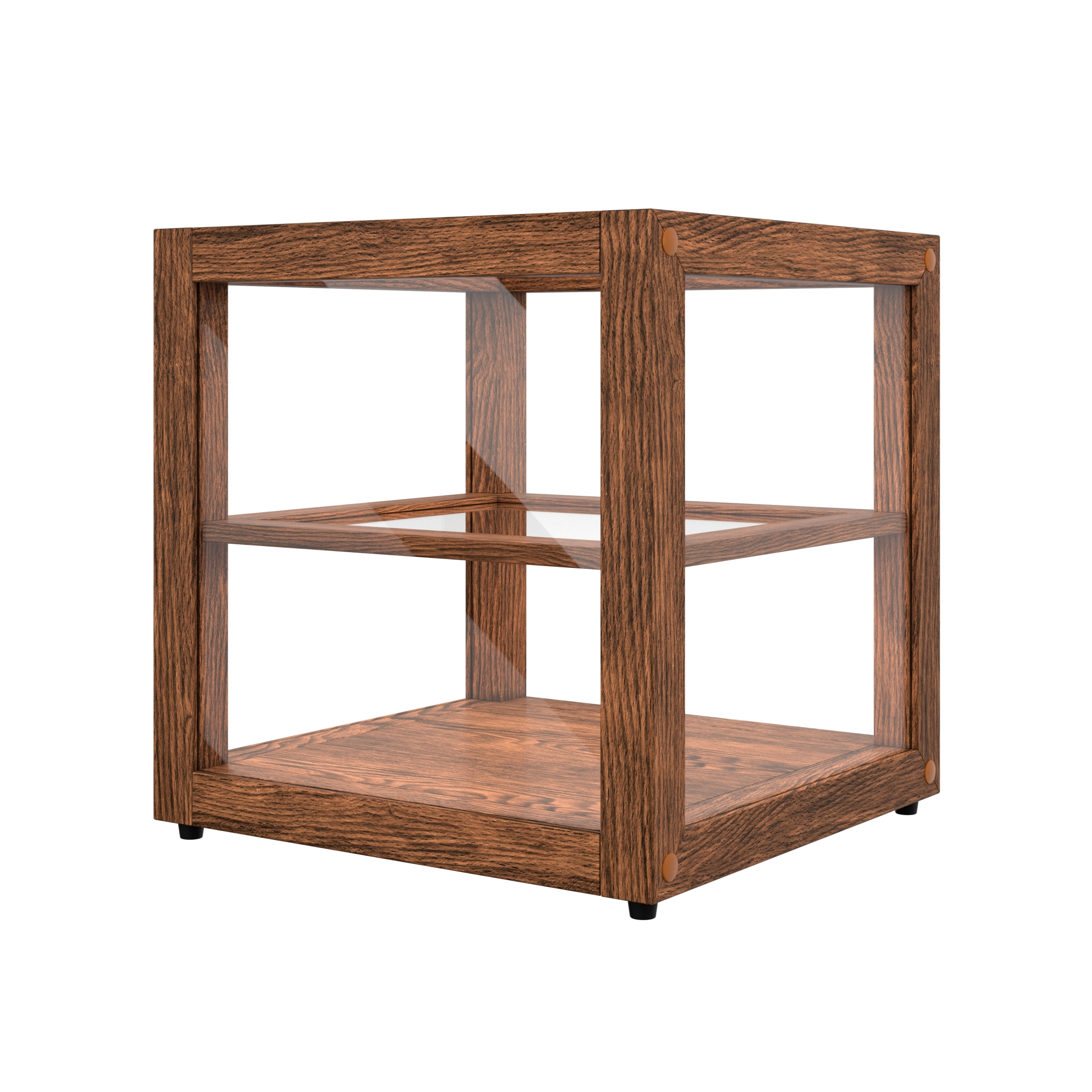 15 in. Artisan Wooden Bakery Display Square Case, 1 cu. ft., Dark Wood KMBDW15D, product image 12 of 13