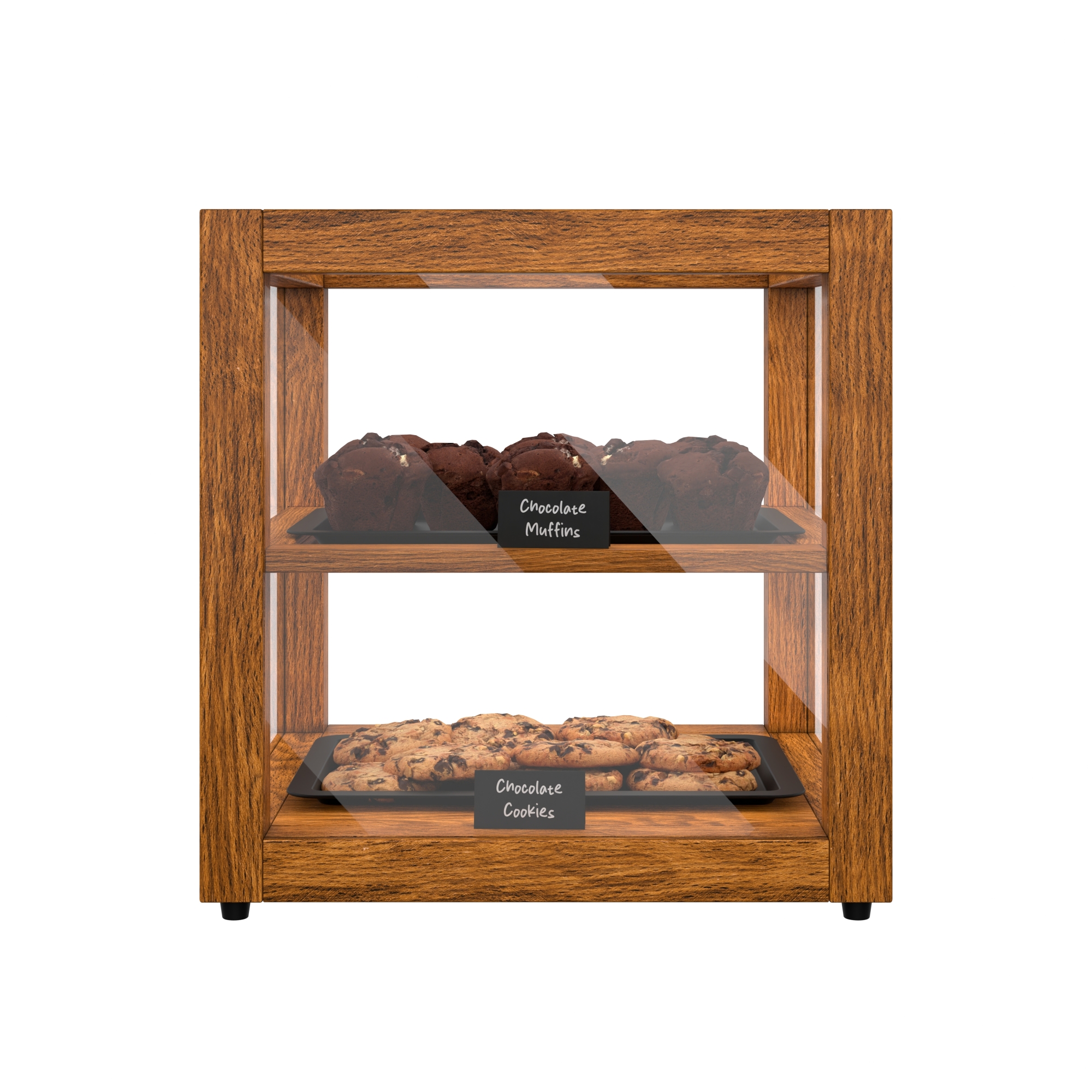 15 in. Artisan Wooden Bakery Display Square Case, 1 cu. ft., Light Wood KMBDW15L