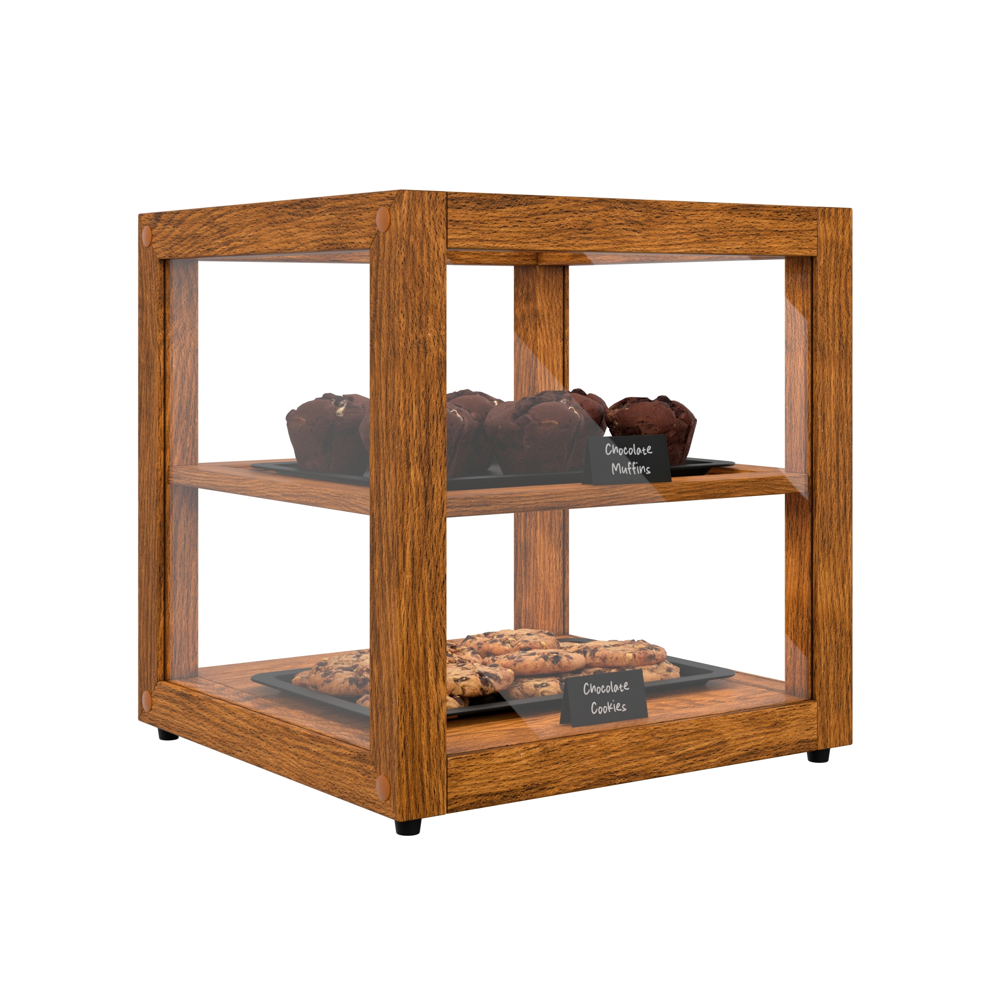 15 in. Artisan Wooden Bakery Display Square Case, 1 cu. ft., Light Wood KMBDW15L, product image 5 of 13