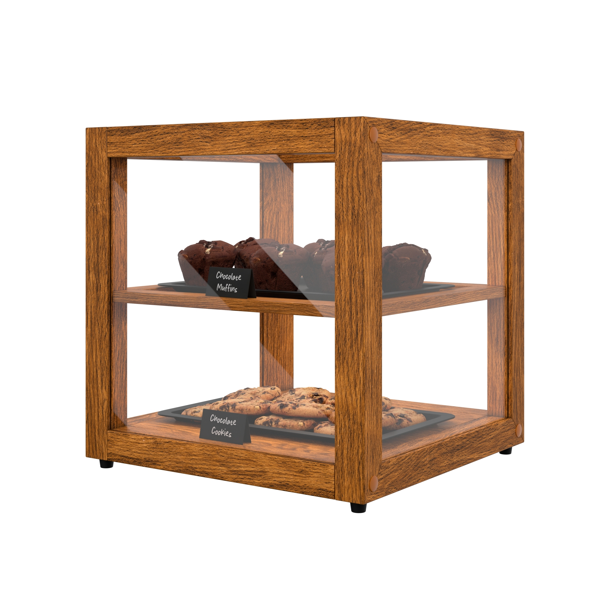 15 in. Artisan Wooden Bakery Display Square Case, 1 cu. ft., Light Wood KMBDW15L, product image 6 of 13