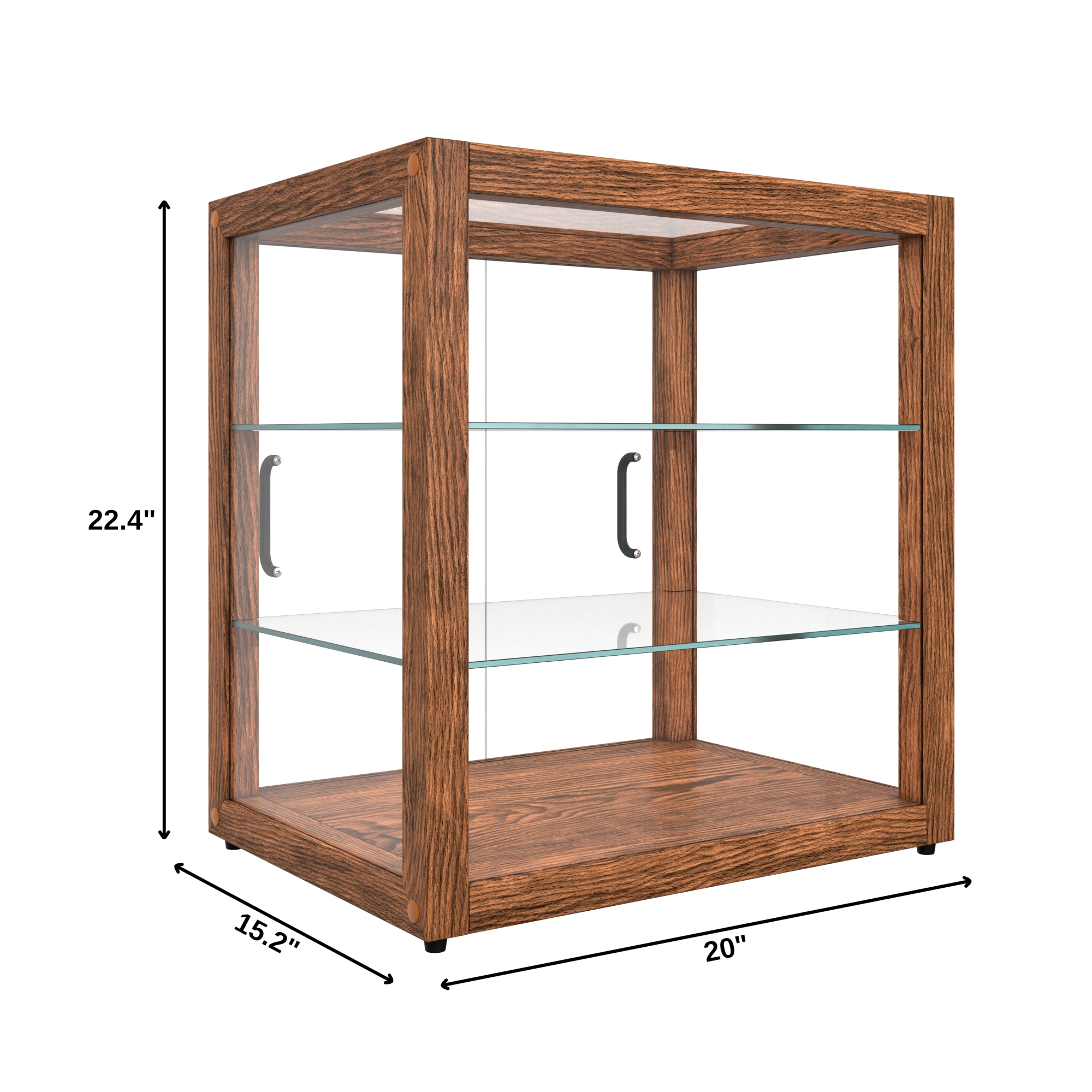 20 in. Artisan Wooden Bakery Square Display Case, 2.5 cu. ft., Dark Wood, 3 Tiers KMBDW20D, product image 2 of 13
