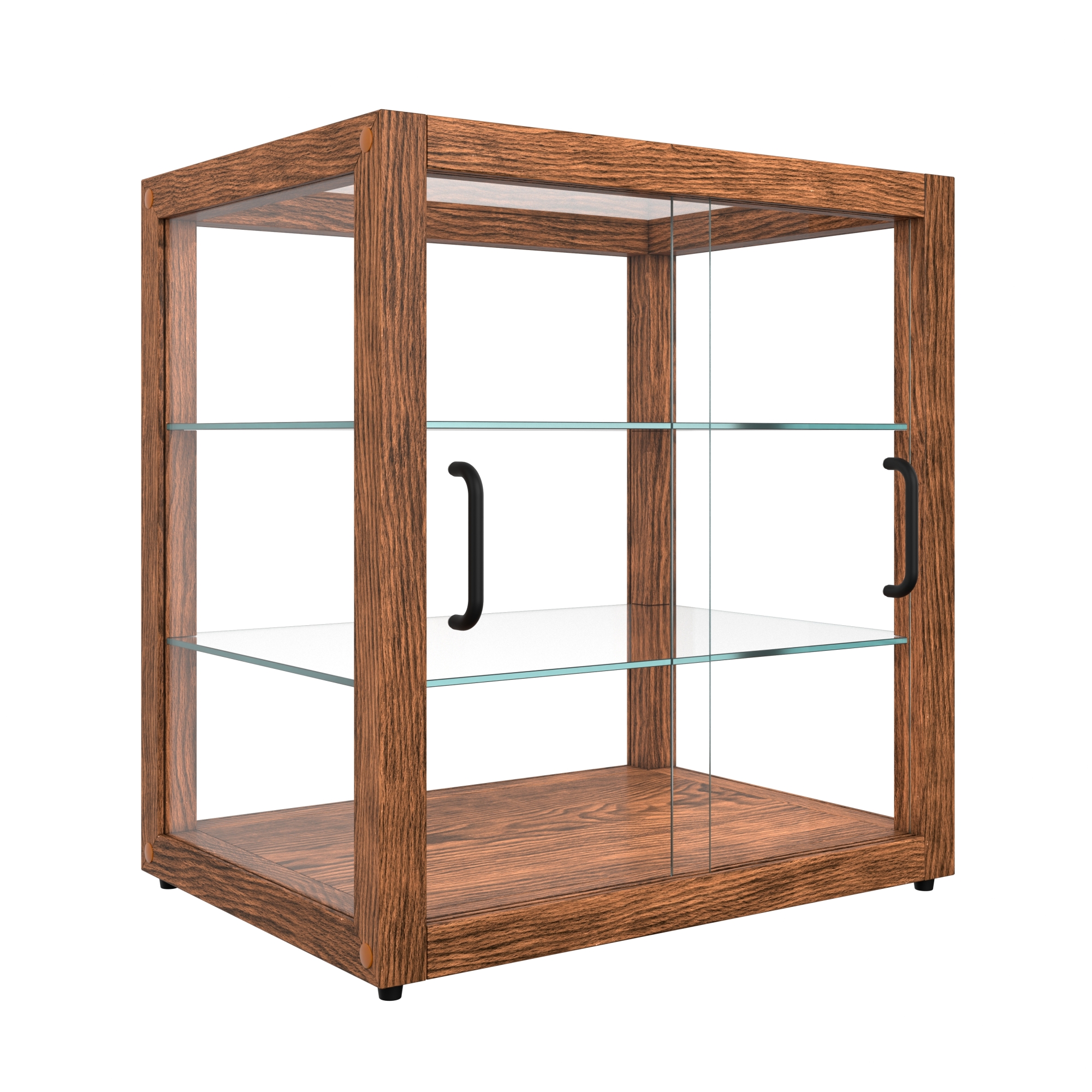 20 in. Artisan Wooden Bakery Square Display Case, 2.5 cu. ft., Dark Wood, 3 Tiers KMBDW20D, product image 8 of 13