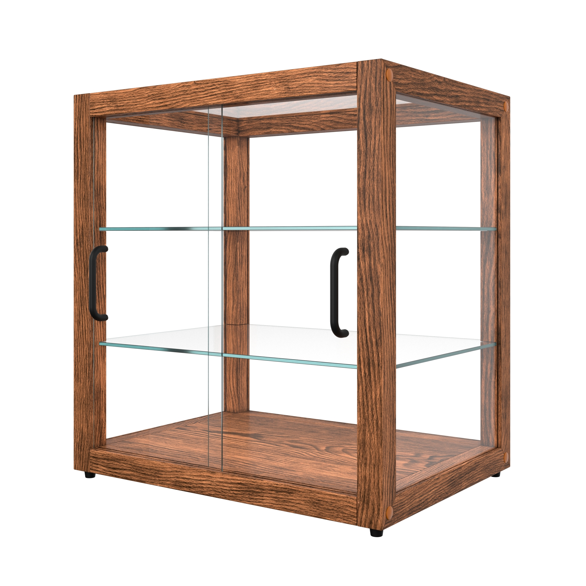 20 in. Artisan Wooden Bakery Square Display Case, 2.5 cu. ft., Dark Wood, 3 Tiers KMBDW20D, product image 9 of 13