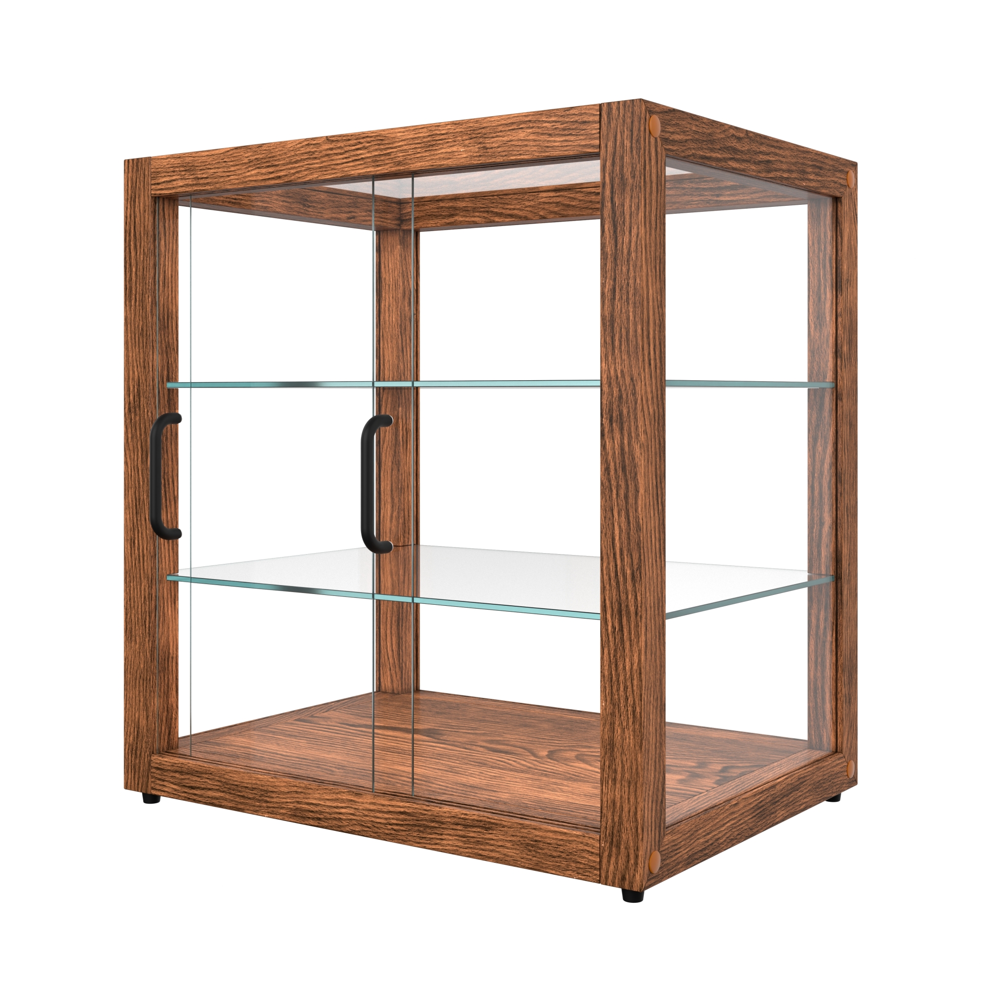 20 in. Artisan Wooden Bakery Square Display Case, 2.5 cu. ft., Dark Wood, 3 Tiers KMBDW20D, product image 10 of 13