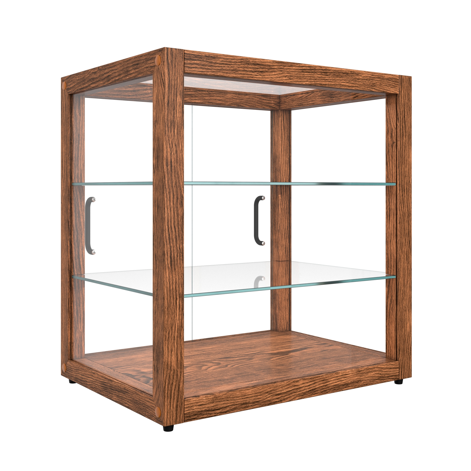 20 in. Artisan Wooden Bakery Square Display Case, 2.5 cu. ft., Dark Wood, 3 Tiers KMBDW20D, product image 11 of 13