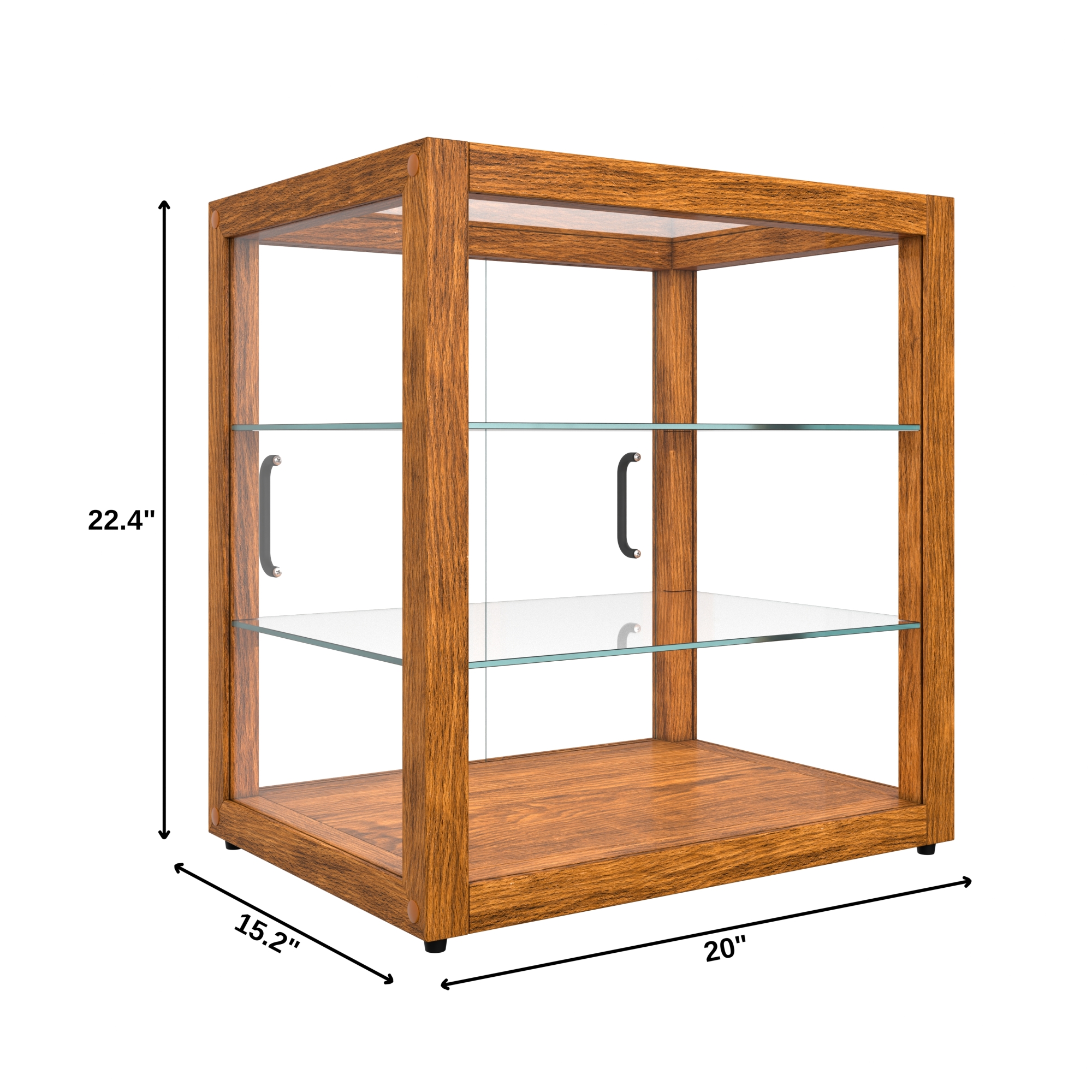 20 in. Artisan Wooden Bakery Square Display Case, 2.5 cu. ft., Light Wood, 3 Tiers KMBDW20L, product image 2 of 13