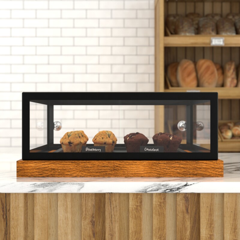 20 in. Wooden and Glass Muffin / Cake Display Case KMBDW20MUF, product image 3 of 13