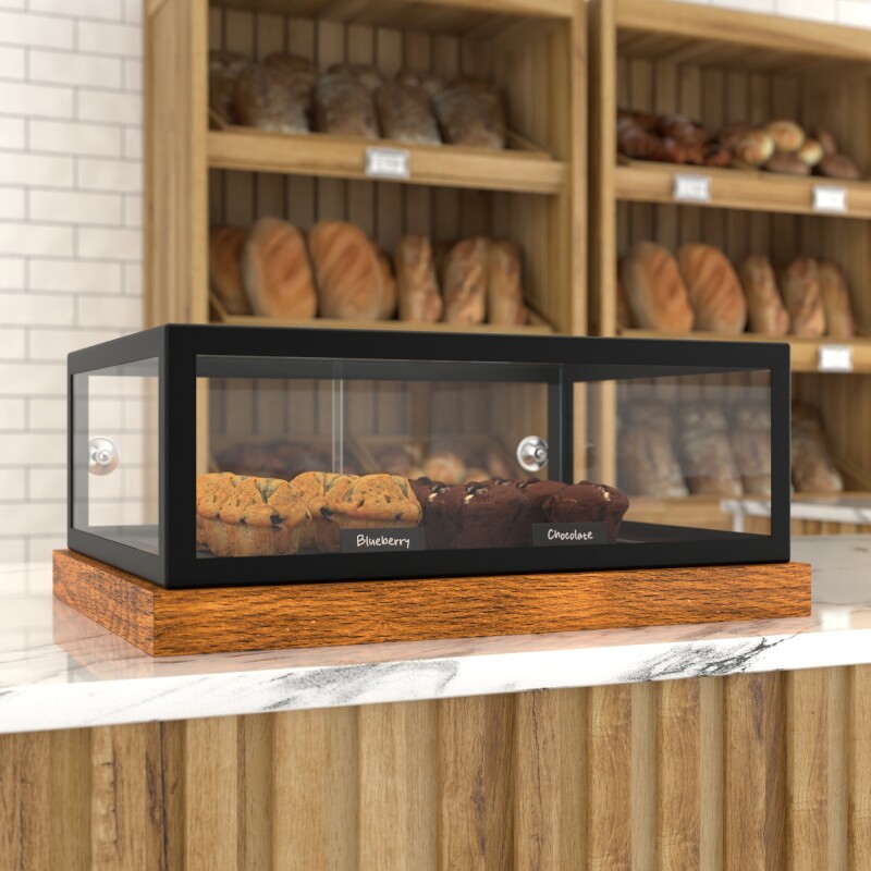 20 in. Wooden and Glass Muffin / Cake Display Case KMBDW20MUF, product image 4 of 13