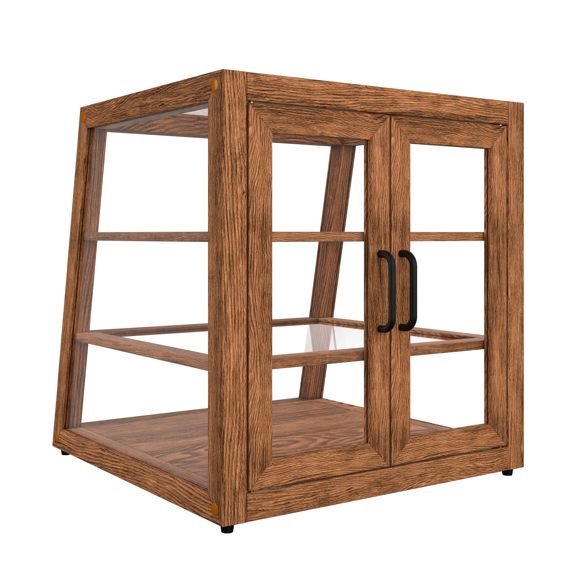 21 in. Artisan Wooden Bakery Display Slanted Case, 3.5 cu. ft., Dark Wood KMBDW21SLD, product image 8 of 13
