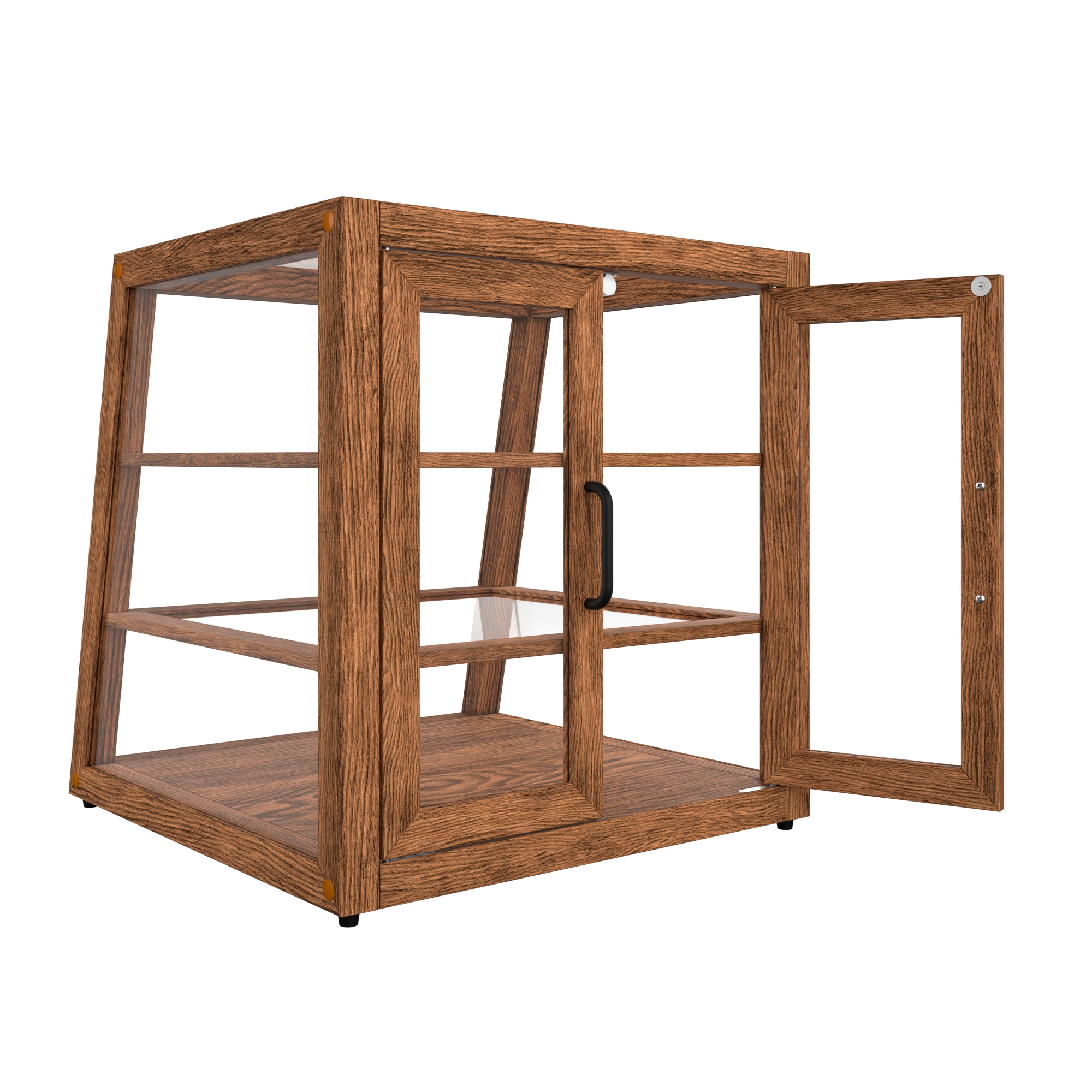 21 in. Artisan Wooden Bakery Display Slanted Case, 3.5 cu. ft., Dark Wood KMBDW21SLD, product image 9 of 13