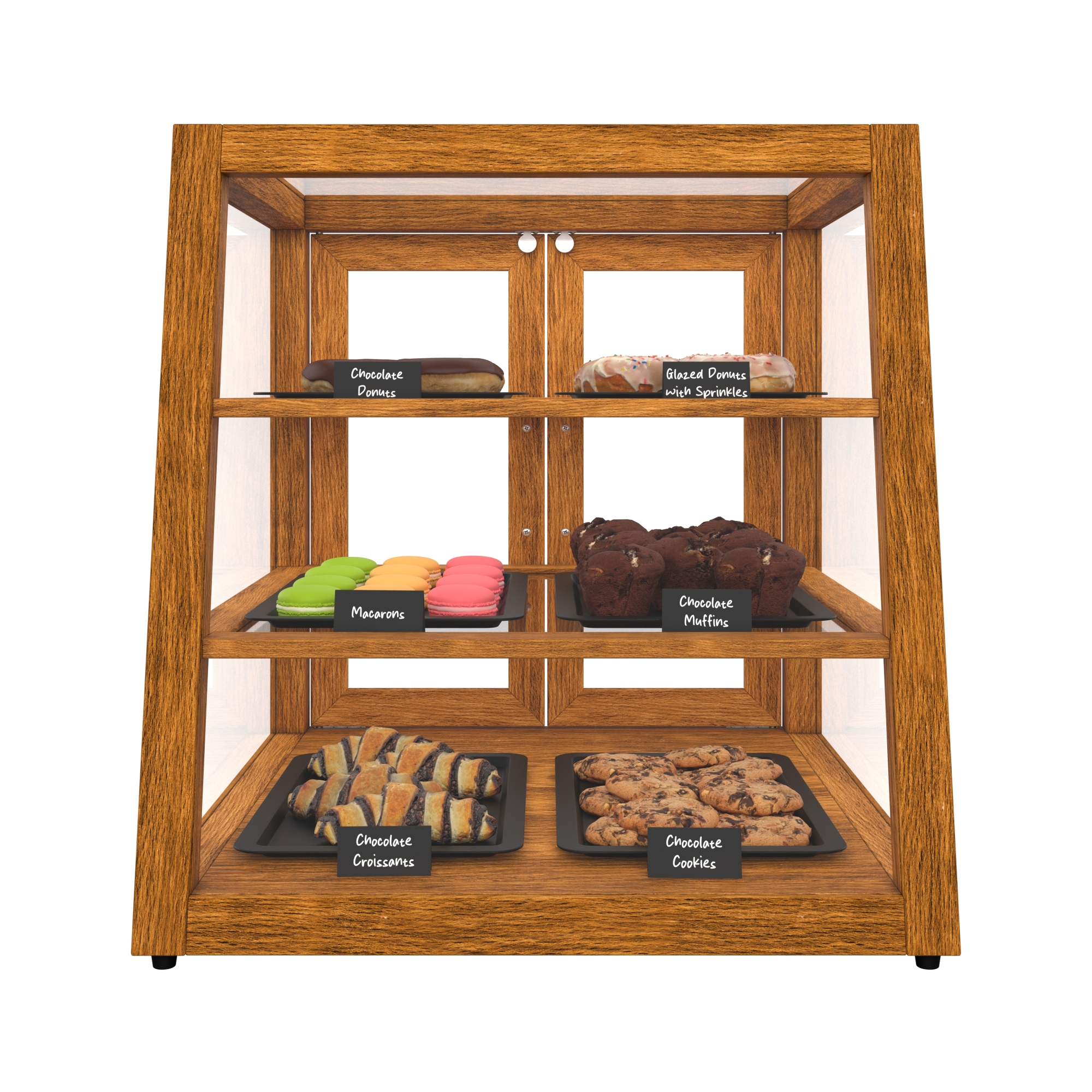 21 in. Artisan Wooden Bakery Display Slanted Case, 3.5 cu. ft., Light Wood KMBDW21SLL