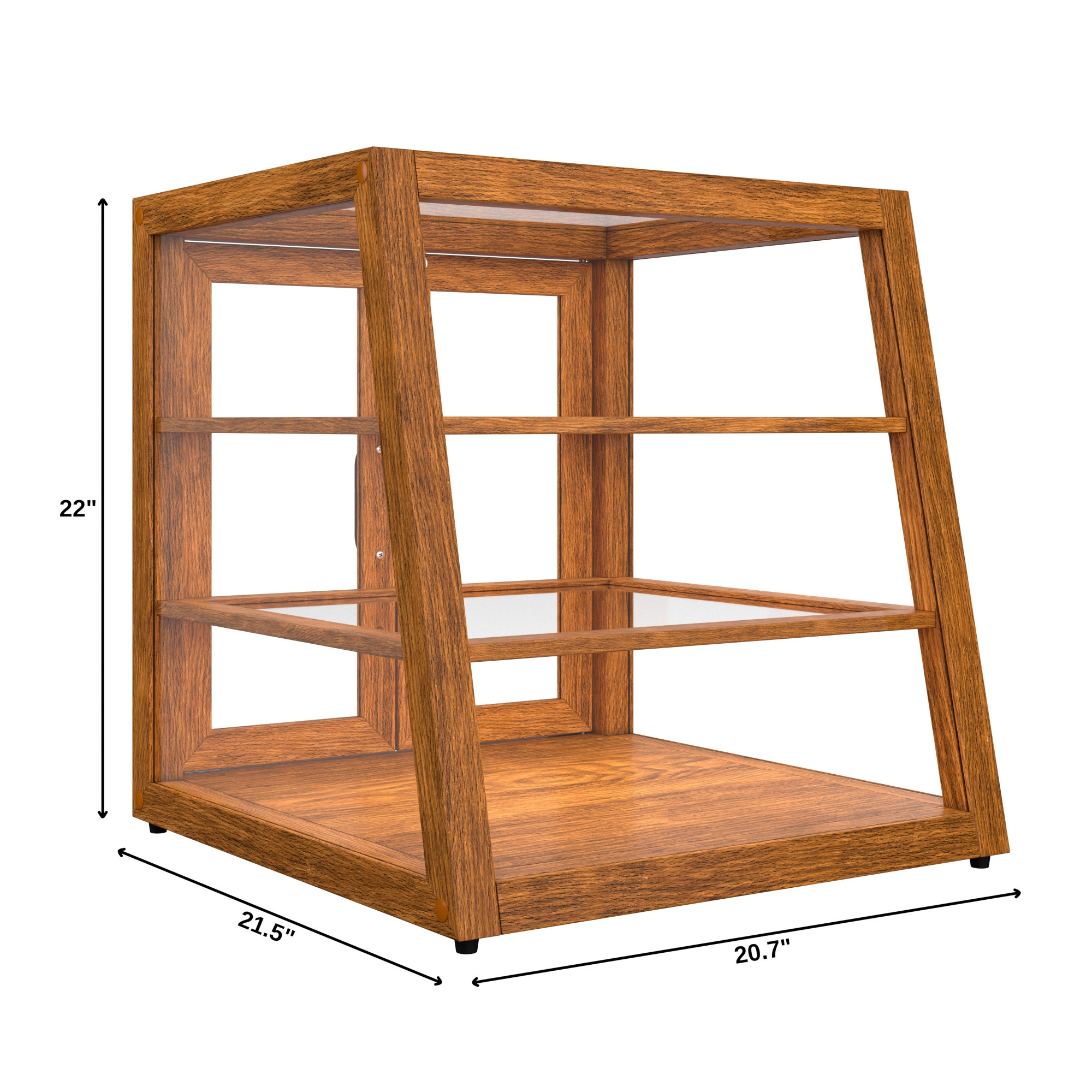 21 in. Artisan Wooden Bakery Display Slanted Case, 3.5 cu. ft., Light Wood KMBDW21SLL, product image 2 of 13