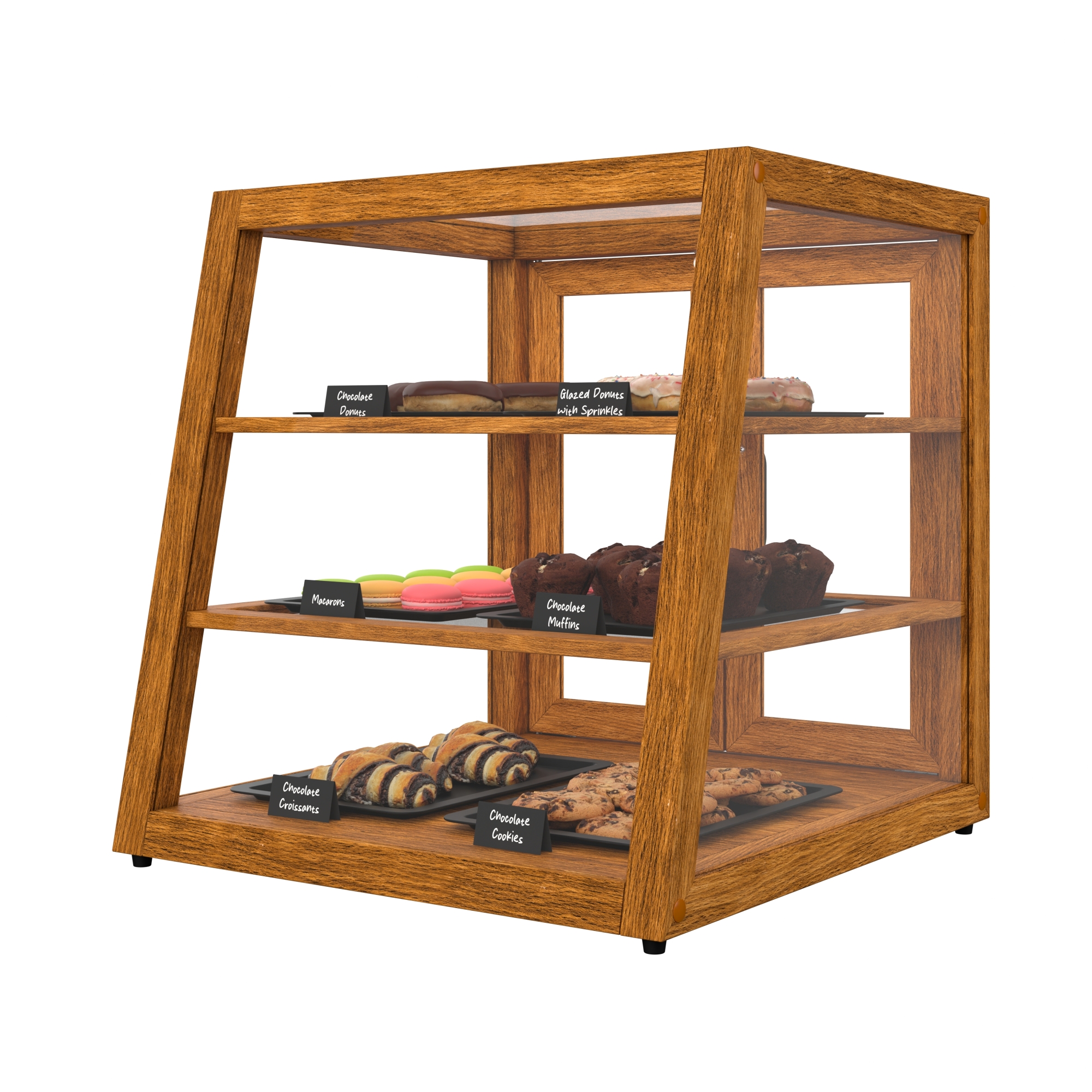 21 in. Artisan Wooden Bakery Display Slanted Case, 3.5 cu. ft., Light Wood KMBDW21SLL, product image 6 of 13