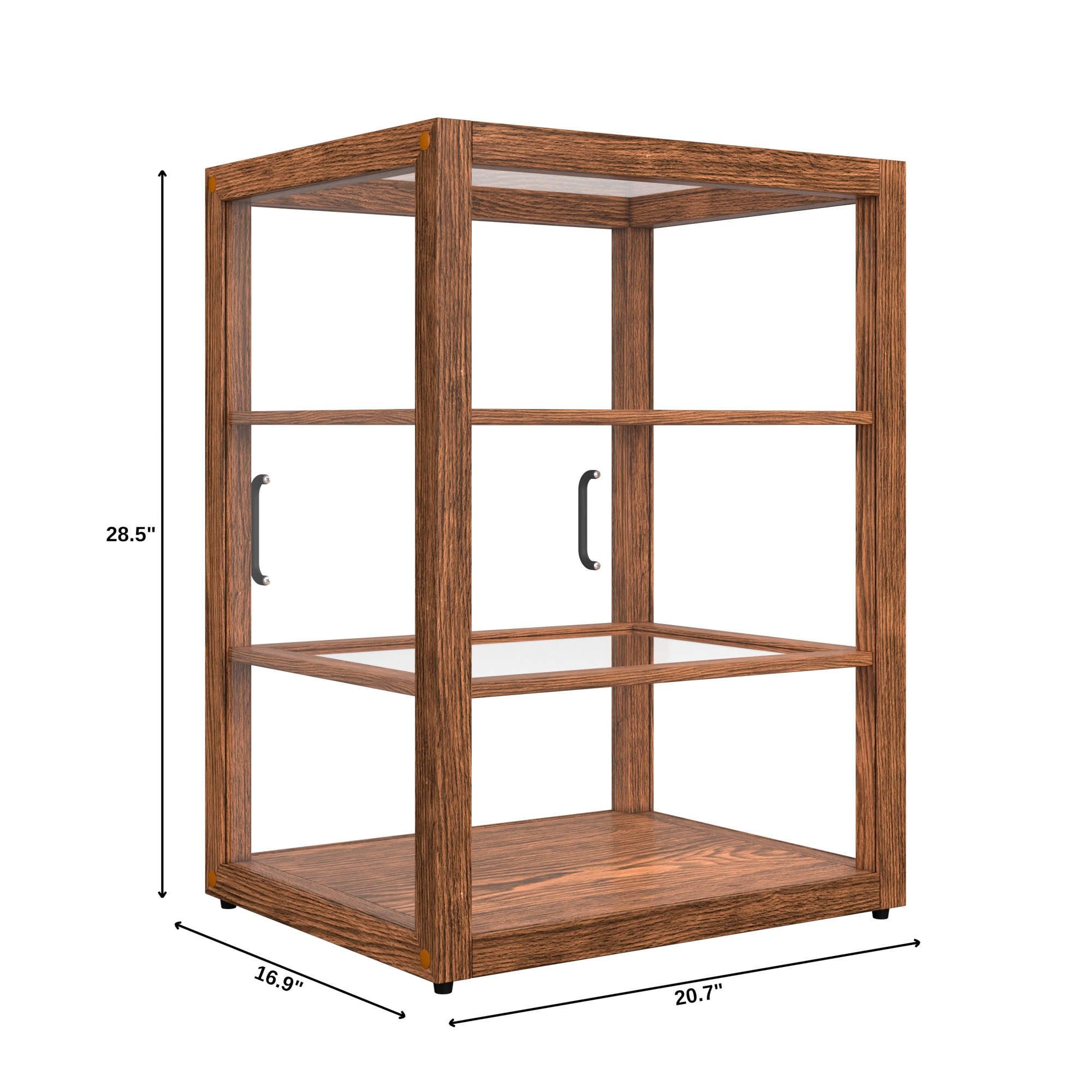 21 in. Artisan Wooden Bakery Display Upright Case, 3.5 cu. ft., Dark Wood KMBDW25D, product image 2 of 13