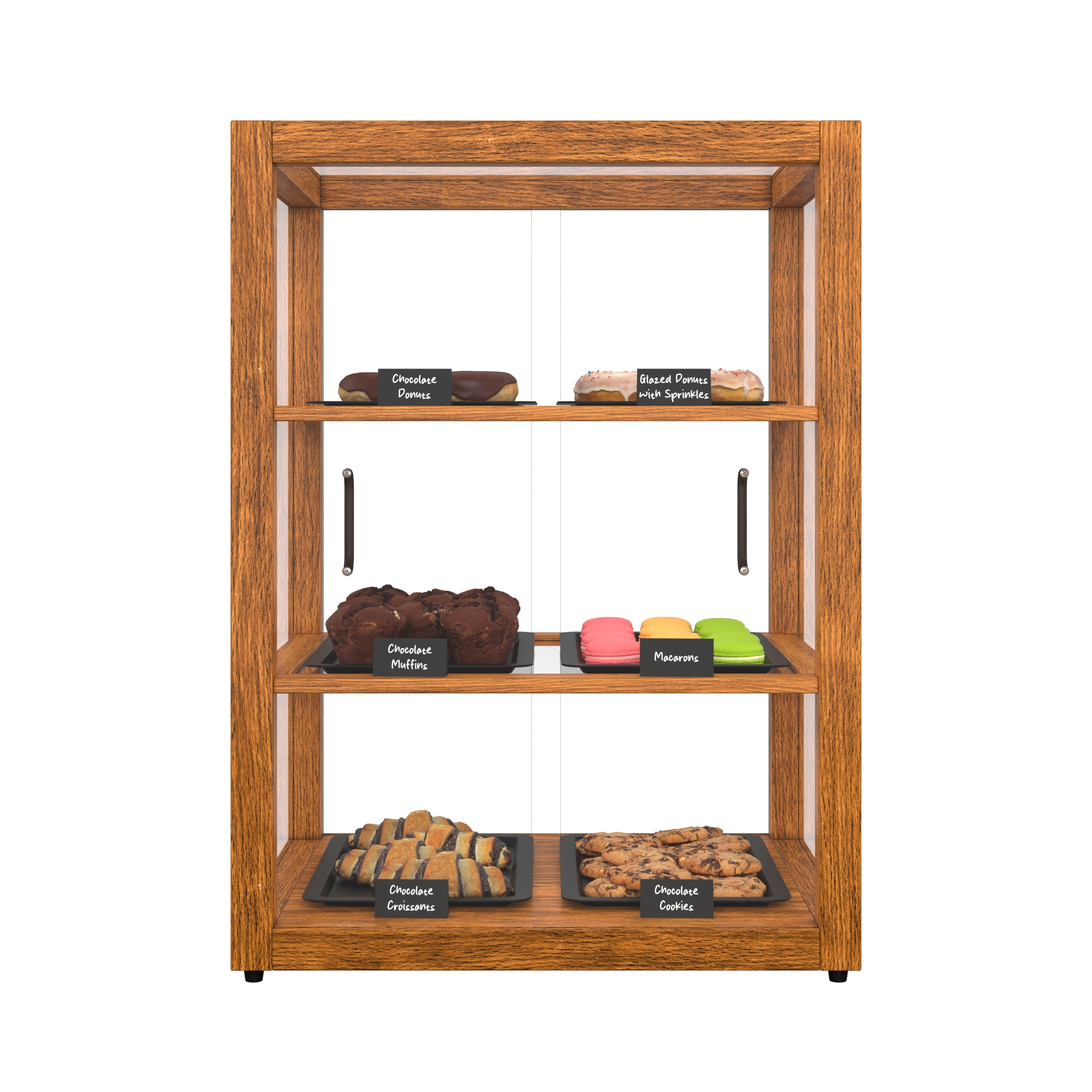 21 in. Artisan Wooden Bakery Display Upright Case, 3.5 cu. ft., Light Wood KMBDW25L