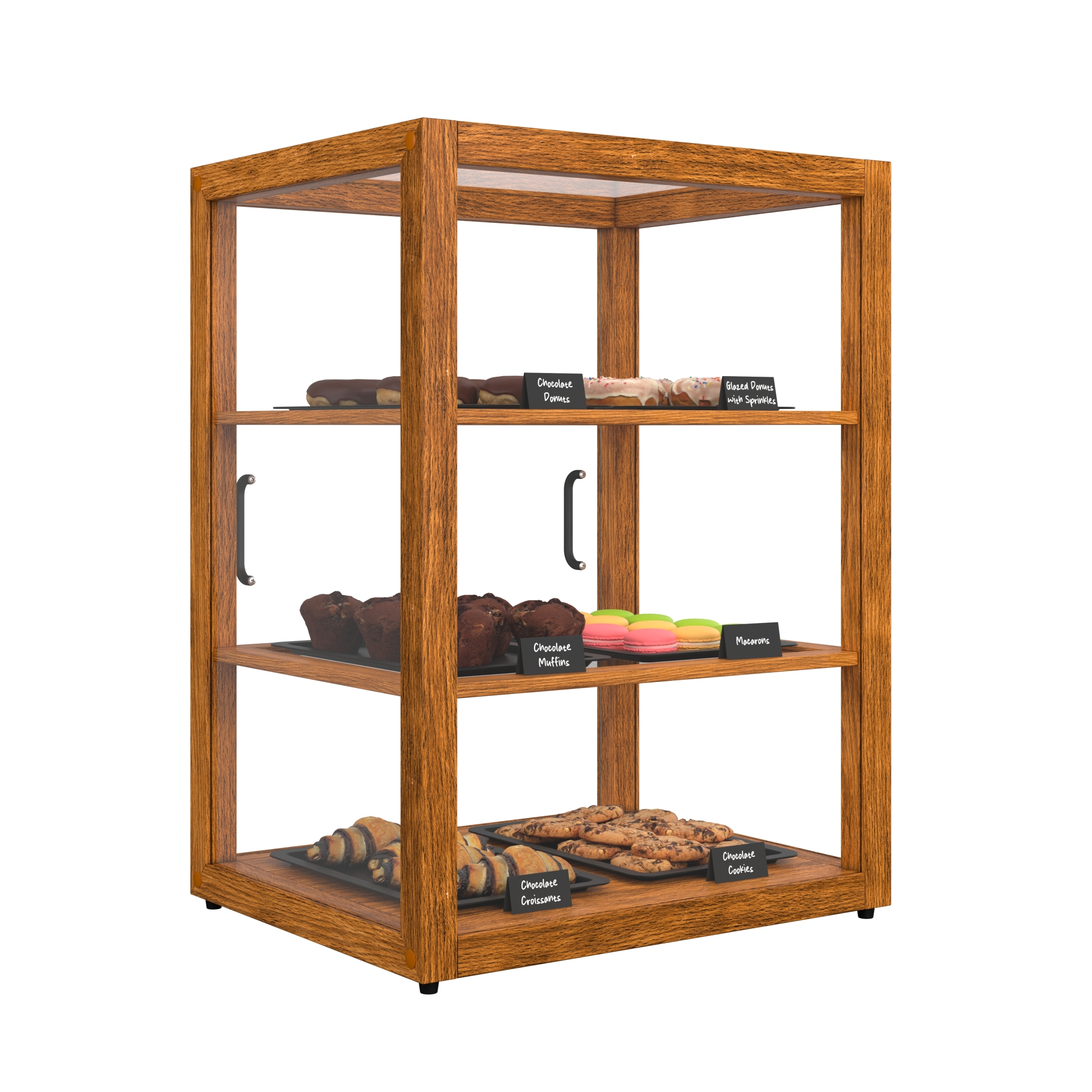21 in. Artisan Wooden Bakery Display Upright Case, 3.5 cu. ft., Light Wood KMBDW25L, product image 5 of 13