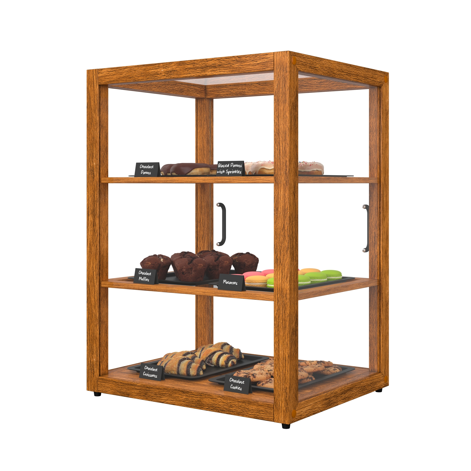 21 in. Artisan Wooden Bakery Display Upright Case, 3.5 cu. ft., Light Wood KMBDW25L, product image 6 of 13