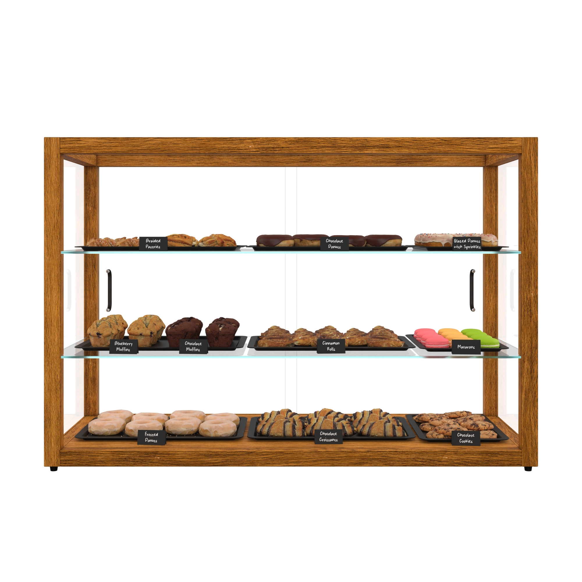 42 in. Artisan Wooden Bakery Display Horizontal Case, 8 cu. ft., Light Wood KMBDW42L