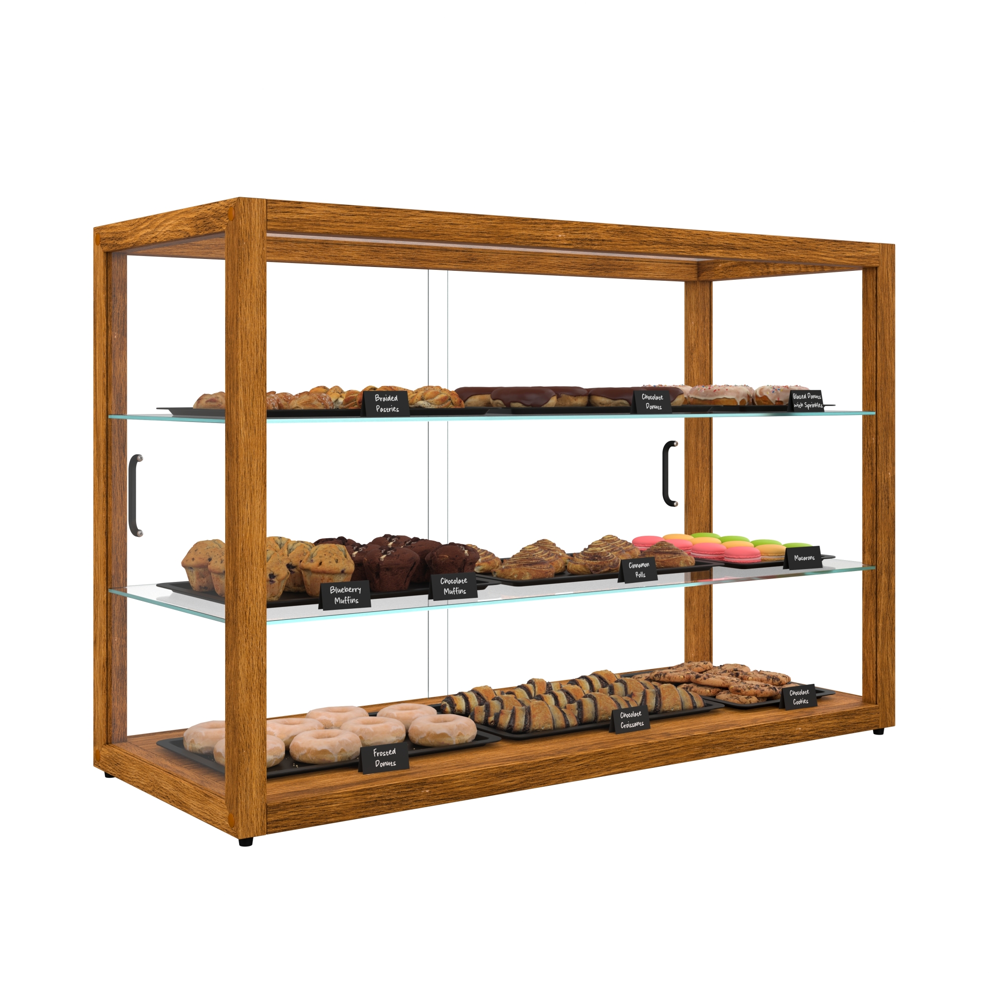 42 in. Artisan Wooden Bakery Display Horizontal Case, 8 cu. ft., Light Wood KMBDW42L, product image 5 of 13