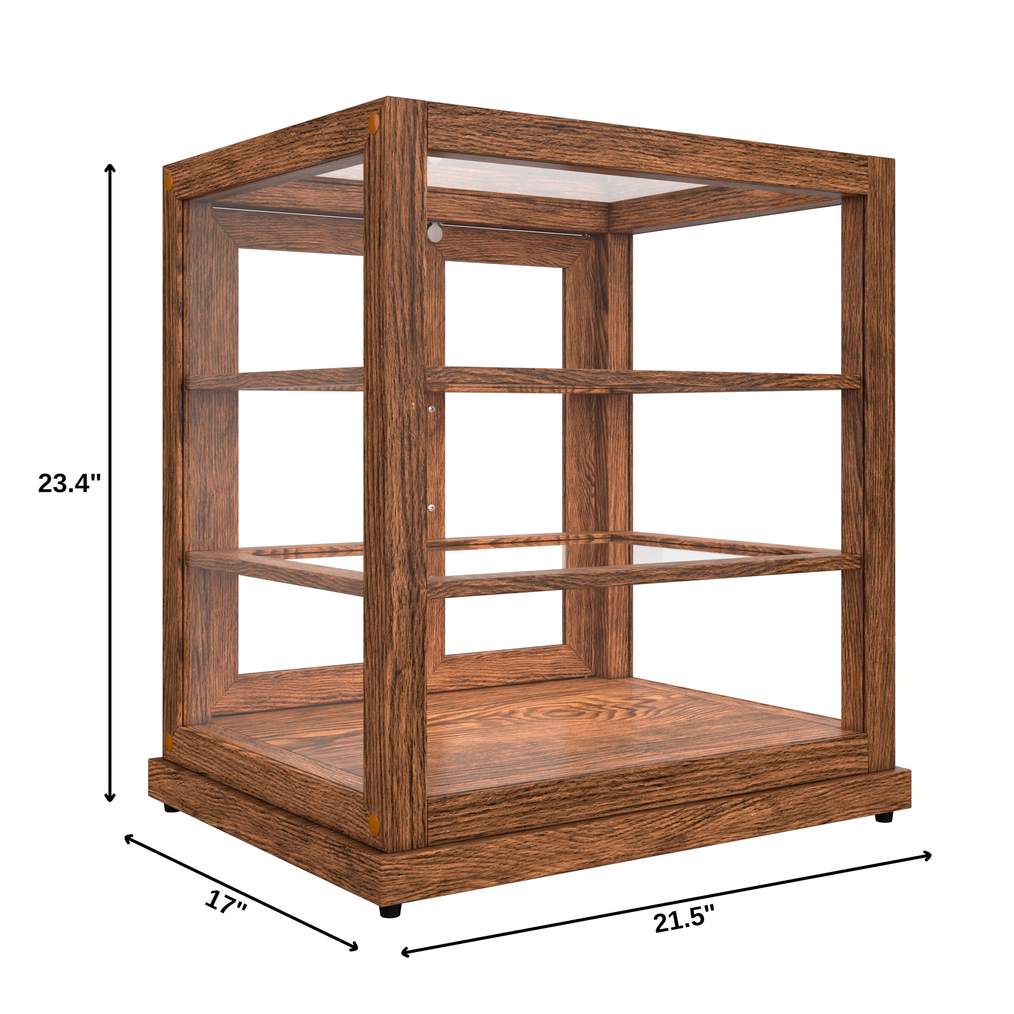 25 in. Artisan Wooden Bakery Display Upright Case, 4 cu. ft., Dark Wood KMBDW4CUD, product image 2 of 13
