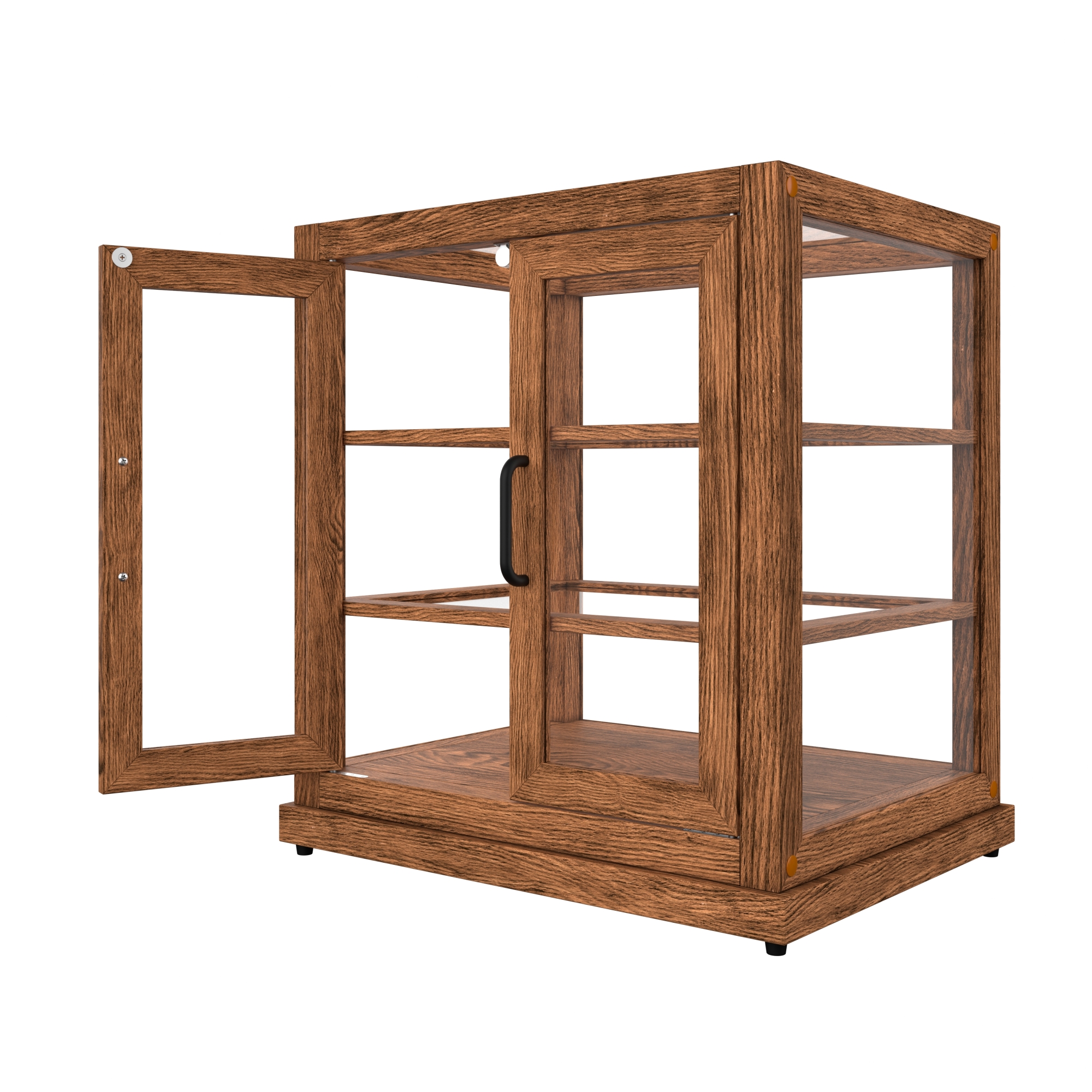 25 in. Artisan Wooden Bakery Display Upright Case, 4 cu. ft., Dark Wood KMBDW4CUD, product image 11 of 13