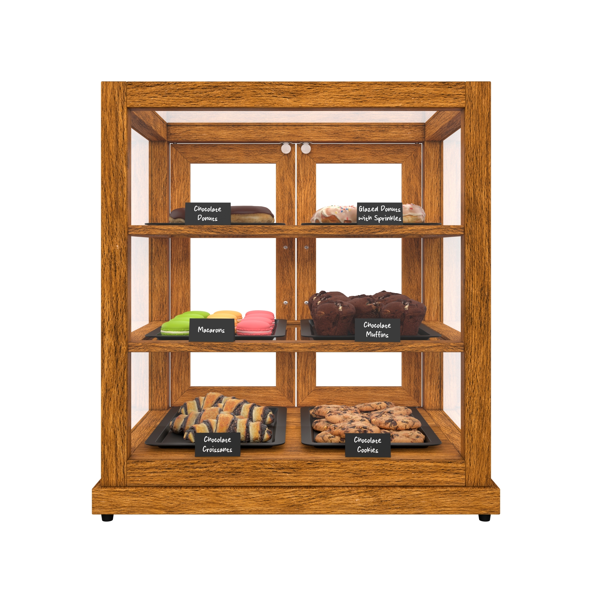 25 in. Artisan Wooden Bakery Display Upright Case, 4 cu. ft., Light Wood KMBDW4CUL