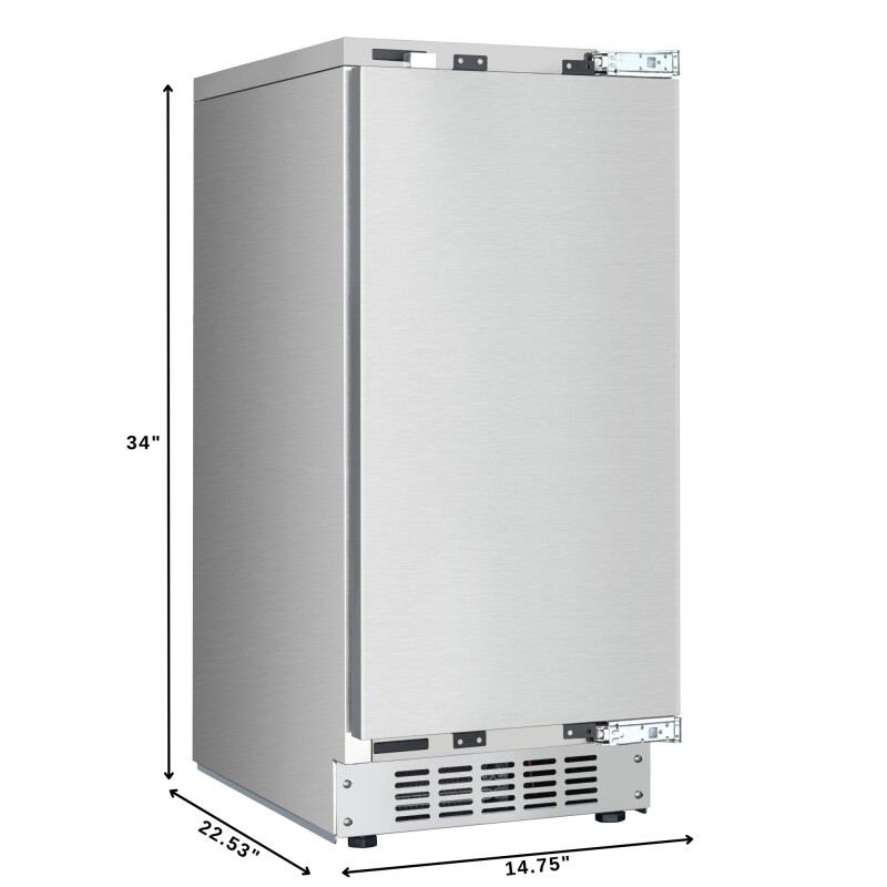 Reserve 15 in. Residential Panel Ready Ice Maker 57 lbs/24hr in Stainless-Steel KMBIM57PR, product image 4 of 13