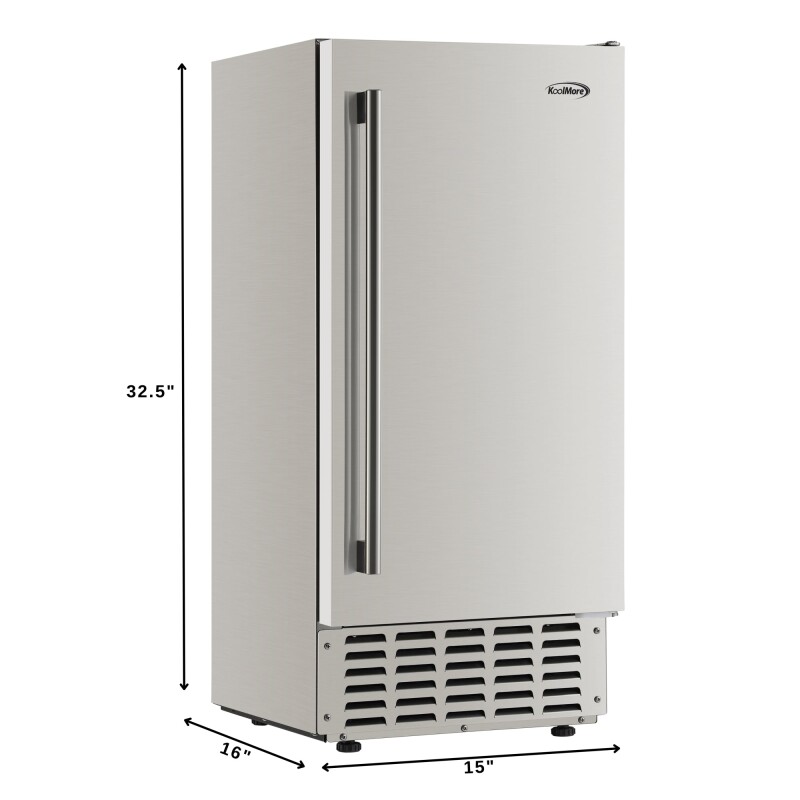 15 in. Built-in Residential Pearl Ice Nugget Maker, 66lb /day with Drain Pump in Stainless-Steel KMBIM66NSS