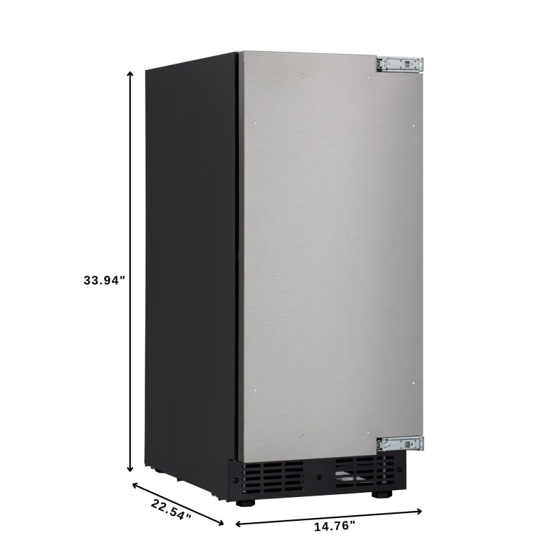 15 in. Built-In Panel Ready Undercounter Beverage Refrigerator, Compact with Digital Temperature Control, Glass Shelves, Security Lock KMBIR15PR, product image 3 of 13
