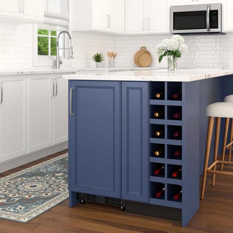 15 in. Built-In Panel Ready Undercounter Beverage Refrigerator, Compact with Digital Temperature Control, Glass Shelves, Security Lock KMBIR15PR, product image 6 of 13