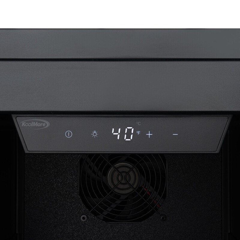 15 in. Built-In Panel Ready Undercounter Beverage Refrigerator, Compact with Digital Temperature Control, Glass Shelves, Security Lock KMBIR15PR, product image 7 of 13