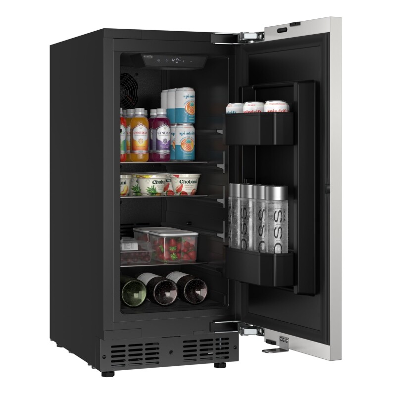 15 in. Built-In Panel Ready Undercounter Beverage Refrigerator, Compact with Digital Temperature Control, Glass Shelves, Security Lock KMBIR15PR, product image 9 of 13