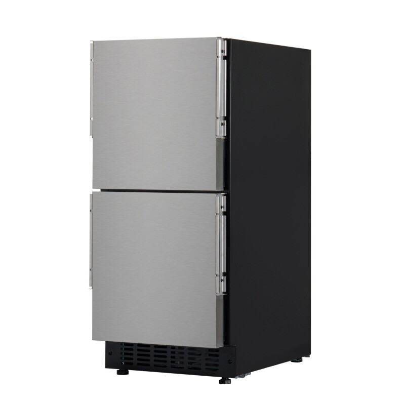 15 in. Panel Ready Built-in Double Refrigerator, Frost-Free Undercounter Fridge with Digital Temperature Control and Stainless-Steel Drawers KMBIR2D15PR, product image 9 of 13