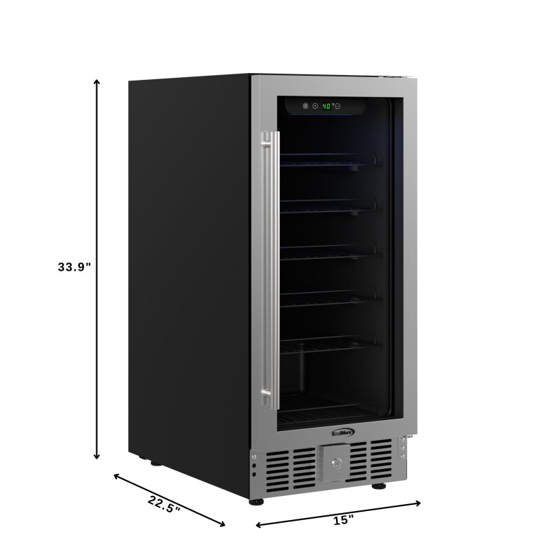 15 in. Small Stainless Steel, Glass-Door Built-In Refrigerator and Beverage Cooler, 3 cu. ft KMBIR3CGD, product image 3 of 11