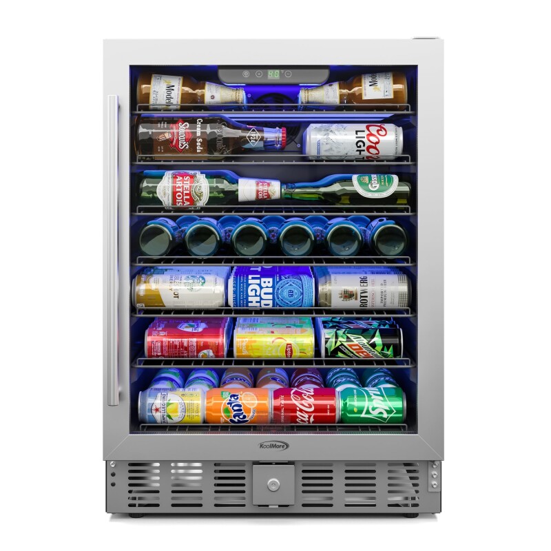 23.4 in. Stainless Steel, Glass-Door Built-In Refrigerator and Beverage Cooler, 5 Cu. ft KMBIR5CGD