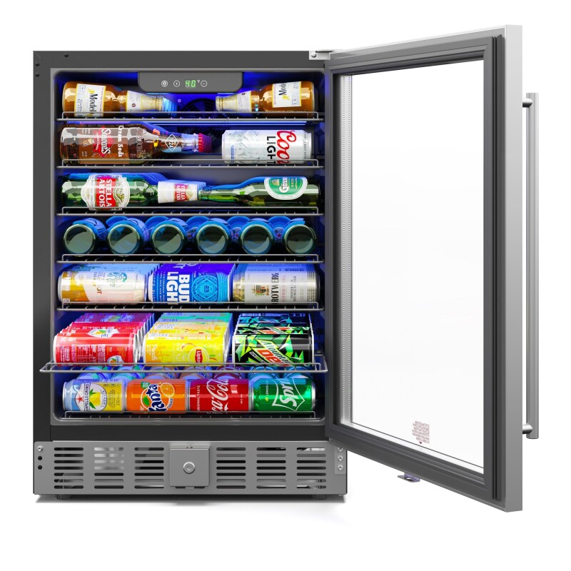 23.4 in. Stainless Steel, Glass-Door Built-In Refrigerator and Beverage Cooler, 5 Cu. ft KMBIR5CGD, product image 2 of 13